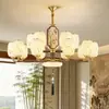 Estética de Estilo de Canción Retro Cobre Completo Nogal Negro Norteamericano Lámpara Colgante para Sala de Estar Comedor Lámpara Colgante para Sala de Té Lámpara Colgante de Espectro Completo