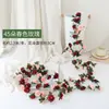 Colgante de pared de enredadera de rosas artificiales, flor de seda con 45 flores, enredadera decorativa de flor de cerezo, decoración artificial de flor en el techo, enredadera de planta artificial