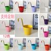 Cesta Colgante de Metal de Fábrica Gancho Colgante para Balcón Maceta Cubeta Pequeña de Hierro Cubeta de Flores de Metal Maceta Colgante Cubeta Colgante Colorida