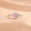 Anillo de Circón Transfronterizo para Mujer Nicho de Alta Gama Lujo Ligero Apertura Ajustable Anillo de Amor Chapado en Oro Blanco con Moissanita Incrustada