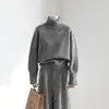 Suéter Minimalista Europeo con Cuello Alto para Mujer, Ropa Interior Cálida Engrosada para Otoño e Invierno, Camiseta Básica de Punto Versátil Estilo Coreano