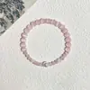 "Caza de Flores de Niebla de Mariposa" Nuevo Pulsera de Abalorios de Ojo de Gato de Calcedonia Estilo Chino, Exquisita Pulsera Vintage de Cristal de Fresa para Mujeres