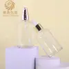 En Stock Botella Transparente Redonda de Hombros de 100 ml para Aceite Esencial, Botella de Vidrio para Loción de Esencia, Material de Empaque Cosmético de Vidrio con Gotero para Líquido Original