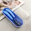 Aço inoxidável 304 Conjunto de talheres faca e garfo para crianças talheres de bebê portátil para atividades ao ar livre talheres para suplementos alimentares colher e garfo de treinamento para menores de 3 anos