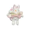 Falda Linda de Gasa con Tulipanes Llavero Colgante de Conejito para Oreja Muñeco de Peluche Lindo Conejito Colgante para Bolsa Roja de Red
