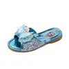 Pantuflas para Niñas 2026 Verano Nuevo Estilo Coreano Perla Diamante de Imitación Antideslizantes Punta Abierta Para Exteriores Suela Suave Sandalias de Deslizamiento