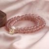Nueva Pulsera China Cristal de Fresa Natural Doble Círculo Perla de Agua Dulce Pulsera de Cristal Mariposa Calabaza Borla Pulsera Combinable