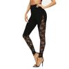 2019 AliExpress Amazon desejo quente sexy oco laço costura esportes ioga leggings mulheres
