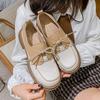Mocasines de Suela Gruesa para Mujer, Estilo Primavera 2026, Zapatos Pequeños de Cuero Versátiles Estilo Británico, Mocasines sin Cordones JK, Zapatos para Mujer Talla Grande 41 a 43