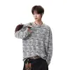 Camiseta de manga larga con cuello texturizado Henry para hombre, otoño, simple, relajada, estilo americano, moderna, holgada, casual, básica, algodón