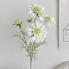 4 Flores de Crisântemo Artificiais para Decoração de Casa, Arranjos Florais, Montagem de Cenas de Casamento e Adereços de Fotografia