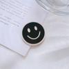 Pinza para el pelo de tablero de ajedrez blanco y negro coreana, Pinza de pico de pato simple, Pinza para flequillo que no deja marca, Pinza lateral, Lindo accesorio geométrico para el pelo con cara sonriente