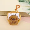 Adorable Gorro de Capibara Sanrio Monedero Cuadrado de Peluche Portátil para Estudiante Portatarjetas de Identificación