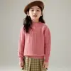 Suéter infantil de patrón trenzado para otoño e invierno, suéter de lana pura, jersey de punto grueso para niños y niñas, cálido top de cachemira