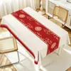 Mantel Rojo Doméstico a Prueba de Aceite, Impermeable y Resistente al Calor para Fiestas de Inauguración, Bodas, Celebraciones de Año Nuevo y Ocasiones Festivas; Mantel Rojo para Mesa de Comedor y Mesa de Café