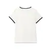 Camiseta de Manga Corta con Cuello Redondo y Bloques de Color Elegante Estilo Europeo y Americano Transfronterizo 2026 Nueva Moda para Mujer Venta al por Mayor 0085301