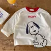 Camiseta de Dibujos Animados para Niños Manga Larga Otoño 2026 Nuevo Estilo Parte Superior de Retazos para Niños Camiseta Básica de Moda para Bebé Algodón Puro para Niñas