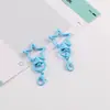 Estrela de Cinco Pontas Pintada em Cores Doces Fecho Lagosta Giratório DIY Decoração de Bolsa Artesanal Conector de Contas Acessório