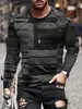 Nueva camiseta de pulóver casual para hombre de estilo europeo y americano, cuello redondo, manga larga, impresión 3D, corte ajustado, para comercio transfronterizo