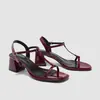 Sandalias de Verano de Tacón Grueso Estilo Europeo y Americano para Mujer, de Comercio Exterior Transfronterizo, Punta Abierta, de Moda, Versátiles, de una Sola Tira, Elegantes Tacones Altos