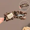 Presilha de Cabelo Xadrez de Ursinho Fofo Estilo Coreano para Mulheres, Presilha Vertical para Rabo de Cavalo, Presilha Banana, Grampo Doce, Acessório de Cabelo