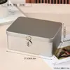 Caja de hojalata estilo Ins Caja de almacenamiento de escritorio Caja de almacenamiento de identificación de cosméticos Caja de almacenamiento de joyas para el hogar