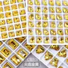 Rico e Luxuoso Bestseller de Ponta Strass Dourado Amarelo para Nail Art Pacote Misto Super Brilhante Dourado Amarelo K9 Fundo Pontiagudo Forma Fantasia Nail Art DIY