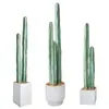 Cactus de simulación grande nórdico en maceta, decoración de escena tropical desértica, bonsái, cactus falso, pilar, regla de medición, adornos