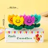 Estilo ins decoração de bolo de aniversário de desenho animado velas flores chapéus de festa urso de pelúcia rosto sorridente corações velas de aniversário infantil