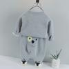 Ropa infantil de comercio exterior primavera y otoño traje infantil niños cuello redondo color sólido suéter de dibujos animados niños casual estilo coreano traje de dos piezas
