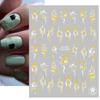 Cross-border novos adesivos de nail art preto e branco mármore textura fita letras linhas geométricas adesivos unhas adesivos