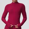Chaqueta de Manga Larga Sin Costuras con Cuello Alto y Cremallera, Europea y Americana, para Mujer, Ajustada, Secado Rápido, Ropa de Yoga, Top Deportivo para Fitness al Aire Libre