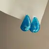 Hielo Azul Sal Marina Super Hada Francés Retro Acrílico Pendientes de Gota de Agua Lujo Ligero Gama Alta Nicho Pendiente de Temperamento Pulido