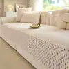Cojín de Sofá Estilo Crema Todas las Estaciones Antideslizante Tacto de Alta Gama Cojín de Asiento de Sofá Set de Fundas de Sofá de Chenilla Almohadilla de Cubierta