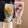 Temporada de Formaturas para Vestibulares: Sacola de Flor Única, Design Vencedor, Sacola de Girassol, Futuro Brilhante, Papel de Embrulho Transparente para Buquê