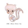 Corsage de pedra olho de gato, coruja anti-luz, florista, broche de laço, alfinete de strass de gato de cisne de pérola