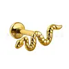 Brinco Stud para Lábio de Cobra F136 Titânio Puro G23 Rosca Interna Stud de Cartilagem Orelha Liga de Titânio Acessórios para Piercing Corporal