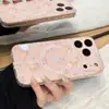 Suporte Magnético Fofo de Porquinho Rosa Desenho Animado para Capa de Celular Apple 17Promax, Adequado para 16Pro Camada Dupla 18Pro