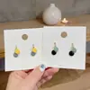 Pendientes Dulces Pequeños Frescos Color Caramelo Metal Gota Esmalte Redondos Diseño Nicho para Mujer Moda Combinable Pendientes de Dama