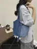 Bolso de mujer nuevo, casual y versátil, color denim vintage con bloques de color, bolso de hombro y bandolera tipo cubo, bolsa de mano simple para el día a día