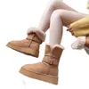 Botas de Nieve para Mujer Nuevas de Invierno con Suela Gruesa, hasta la Pantorrilla, Forro de Piel, Uso Bidireccional, Extra Cálidas y Gruesas, Zapatos de Algodón para Nieve del Noreste