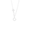 Colar Brilhante de Trevo de Quatro Folhas Duplo Vazado com Diamantes para Mulheres, Corrente de Clavícula Exquisita Minimalista de Alto Padrão Estilo Ins Design de Nicho de Luxo Leve