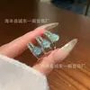Venta al mayoreo del fabricante: Anillo de calabaza de agua azul natural del Libro Rojo, incrustación de plata S925, nuevo diseño de estilo chino
