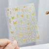 Sticker Líquido Láser Dorado y Plateado de Mariposa para Arte de Uñas Dulce Simple Japonés Mariposa Grande Plástico Transparente Parche para Uñas