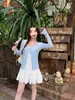 Cubierta de Punto Blanco para Protección Solar 2026 Nuevo Estilo de Verano Vestido Camisola Ropa Exterior Cárdigan Delgado de Seda de Hielo para Mujer