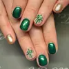 Coleção de nail art de Natal transfronteiriça: Pontas de unha pré-desenhadas, prontas para usar e adesivos para unhas postiças, 24 peças, designs de nail art de Natal removíveis
