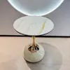 Mesa auxiliar de roca de lujo ligero, mesa de café pequeña, mesa de rincón para sala de estar, mesa redonda pequeña móvil simple y moderna para balcón, mesita de noche