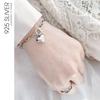 Pulseira Prateada 925 Retro Envelhecida para Mulheres, Simples Elegante, Estilo Frio Casal Ins Design de Nicho, Prata Tailandesa Melhor Amiga