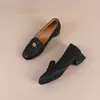 Mocasines retro de cuero suave estilo francés para mujer, nueva colección otoño 2026, elegantes zapatos de tacón bajo con punta redonda y suelas suaves, adecuados para ir al trabajo