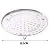 Suporte para cozimento a vapor em aço inoxidável, à prova d'água, para uso doméstico, ideal para pães e bolos cozidos no vapor. Prato redondo para cozimento a vapor com base alta e gaveta para cozimento a vapor na cozinha.